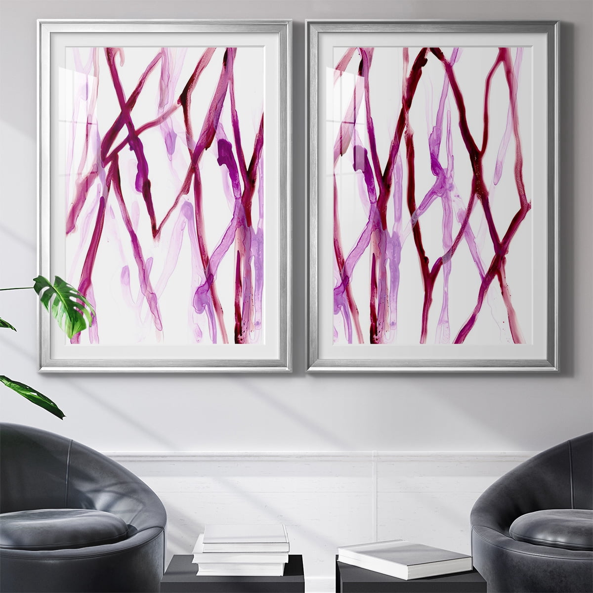 Wexford Home Runnel XV Premium Framed Print, 26.5" x 36.5" - Ready to Hang, Silver (Set of 2)