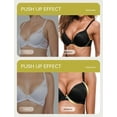 thumbnail image 6 of Wingslove Women's Push up Bra Underwire Seamless Comfort Lightly Padded Plunge T-Shirt Bra, Black 38DD, 6 of 10