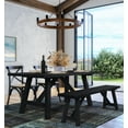 thumbnail image 5 of Grain Wood Furniture Cascais 72" Rectangular Table with Farmhouse Base in Black Oak Top and Base, 5 of 5