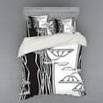 thumbnail image 2 of Ambesonne Black and White Bedding Set 3 Pcs, Abstract Plants Art, Twin XL, Black and White, 2 of 3