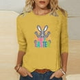 thumbnail image 2 of lcziwo 3/4 Length Sleeve Womens Tops Easter Cute Rabbit Graphic Tees Shirt Casual Loose Fit Crewneck Pullover Blouses Yellow M, 2 of 5