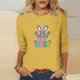thumbnail image 2 of Mujeres 3/4 Manga Tops Impresión Casual Cuello Redondo Camiseta Top Blusa, Poliéster Toda la Temporada, 2 of 4
