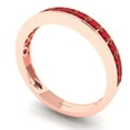 thumbnail image 2 of 0.39 ctw Wedding Band for Women - 14K Rose Gold Simulated Ruby Stackable Eternity Ring, 2 of 6