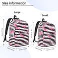 thumbnail image 2 of Bingfone Flamingos Print Canvas College Laptop Backpack, Large Capacity Lightweight College Bookbag Casual Daypack-Small, 2 of 5