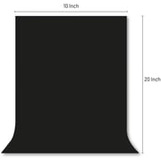 LS Photography 10 x 20 Photo Video Studio Seamless Solid Black Backdrop Photo Studio Background, WMT1140
