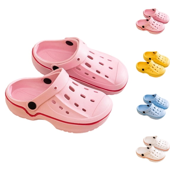 GPOECD Boys Clogs Kids Sandal Style Summer Garden Indoor Outdoor for Boys with Breathable Holes and Comfort Kids Slippers 6-10Y Pink,8-9 Years