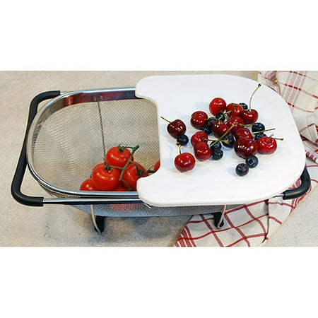 Cook Pro Stainless Steel Over-the-Sink Colander with Cutting Board