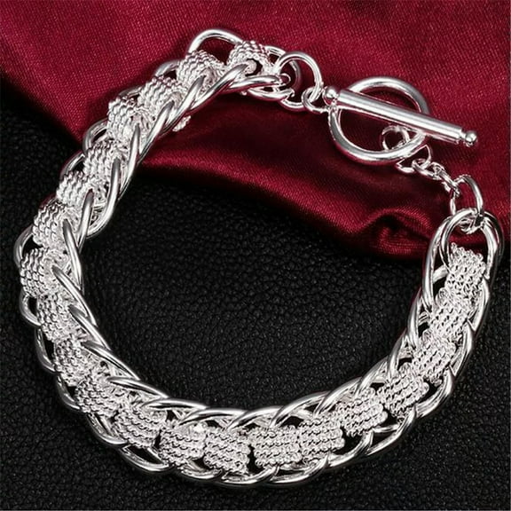 New Fashion 925 Sterling Silver Bracelet Sideways Rolling Shaped Jewelry Sale