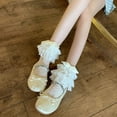 thumbnail image 6 of Stylish Elegant Lace Ruffle Socks for Women and Girls Anklet Socks with Cute Bowknot Wing for Dance and Campus Wear, 6 of 20