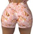 thumbnail image 2 of Fotbe Pink Cockatoo Birds Shorts Sin Costuras – Shorts Deportivos de Cintura Alta para Mujer, Elásticos para Gimnasio, Yoga, Running o Ciclismo-Large, 2 of 8