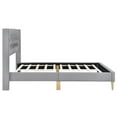 thumbnail image 4 of Upholstered Platform Bed with Rubber Wood Legs,No Box Spring Needed, Linen Fabric,Queen Size-Gray, 4 of 9