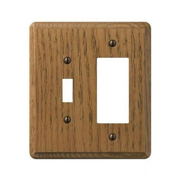 901TR 1 Toggle-1 Rocker Combo Medium Oak Contemporary Wood Wall Plate