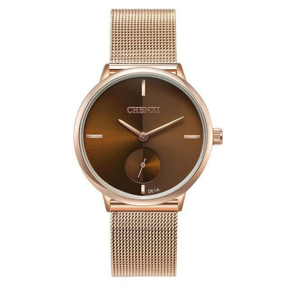 CHENXI Simple Couple Watches Ultrathin Quartz Wristwatches Waterproof Stainless Steel Mesh Small Dial Analog Clock relogio