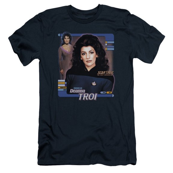 Star Trek Deanna Troi Adult 30/1 T-Shirt Navy