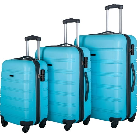 Beyamis Luggage Set of 3 Hardside Spinner Suitcase with TSA Lock 20" 24" 31", Sky Blue
