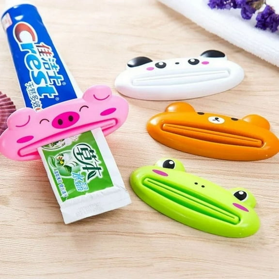 New Cute Cartoon Rolling Toothpaste Squeezer Dispenser Facial Cleanser Clips Kid Toothpaste Holder Tube Saver Bathroom Accessories