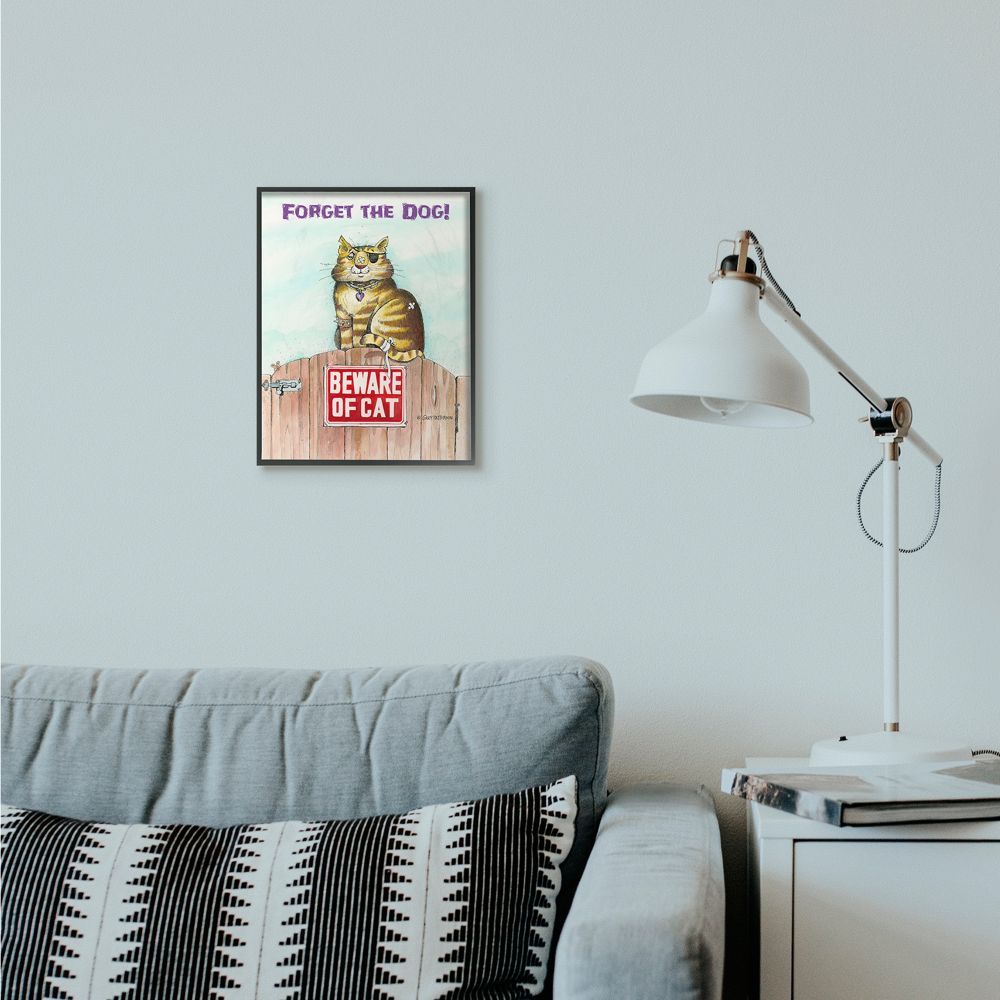 Stupell Industries Forget The Dog Funny Cat Cartoon Pet Design Framed Wall Art by Gary Patterson