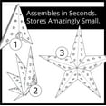thumbnail image 7 of Aurora Superstar 18" Green Hanging 5 Point Star Light LED Lantern Decor, Weatherproof Fold-Flat Plastic Lighted Star, 7 of 7