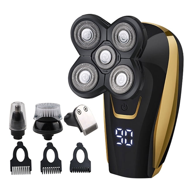 Rasoir Électrique pour le Corps pour Hommes, Tête de Rasoir, Rasoir Multifonction à Écran Numérique LCD, Ensemble de Rasoirs