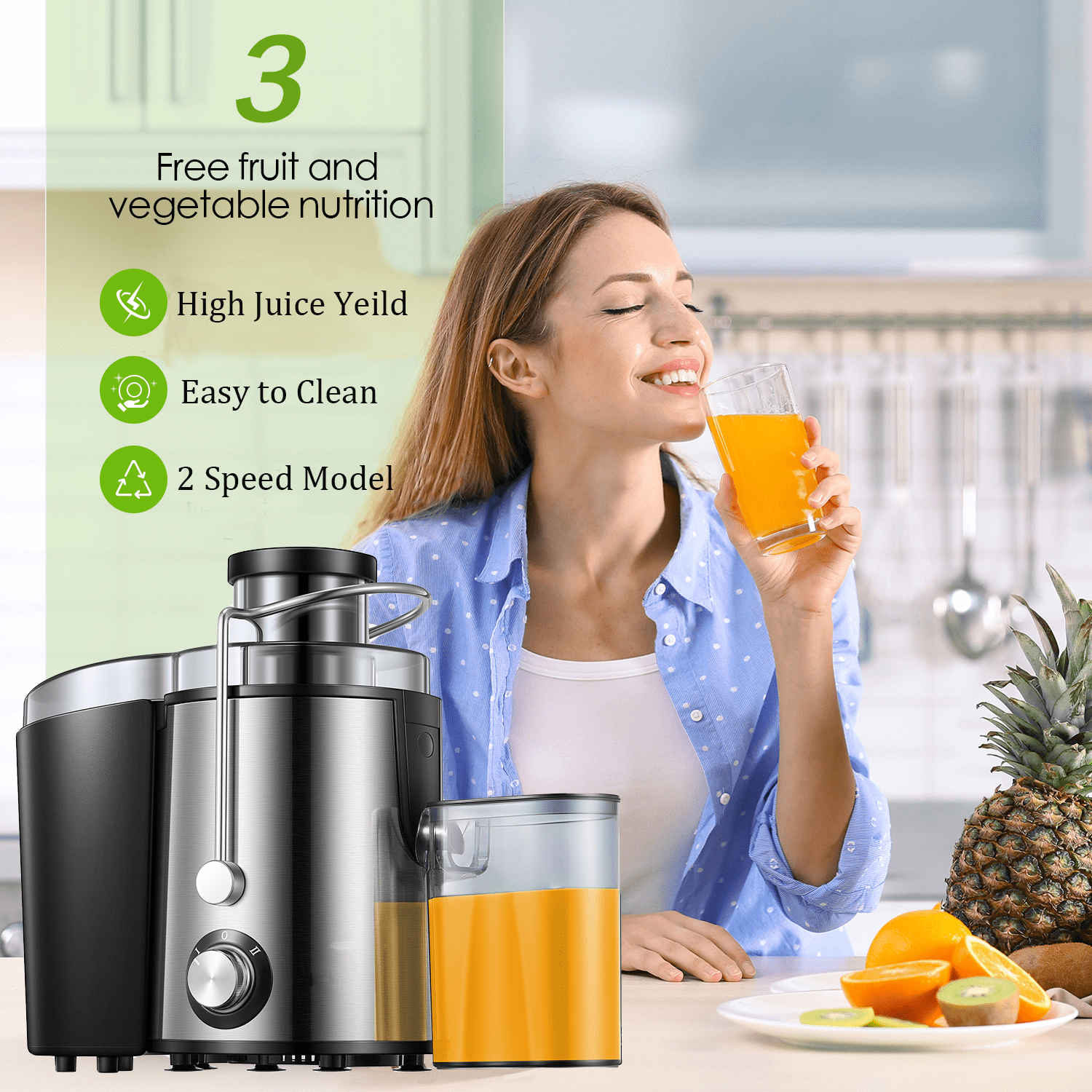Free Shipping! Juicer, Upgraded Juicer Machine for Fruits