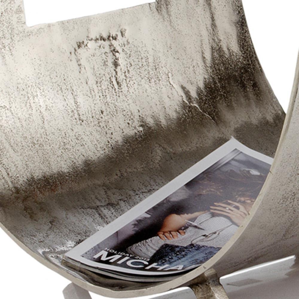 16.5" x 17" x 10" Raw Silver Magazine Basket