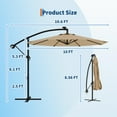 thumbnail image 3 of Huisuilinss Offset Patio Umbrella,10ft Solar Lights Cantilever Umbrella,8 Ribs UV Protection Hanging Umbrella With Easy Lift & Tilt Adjustment,Outdoor Sun Shade For Backyard Poolside Garden Lawn, 3 of 8