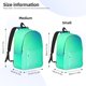 thumbnail image 2 of Disketp blue green colors print Canvas Backpack Lightweight Travel Daypack Student Rucksack Laptop Backpack-Small, 2 of 5