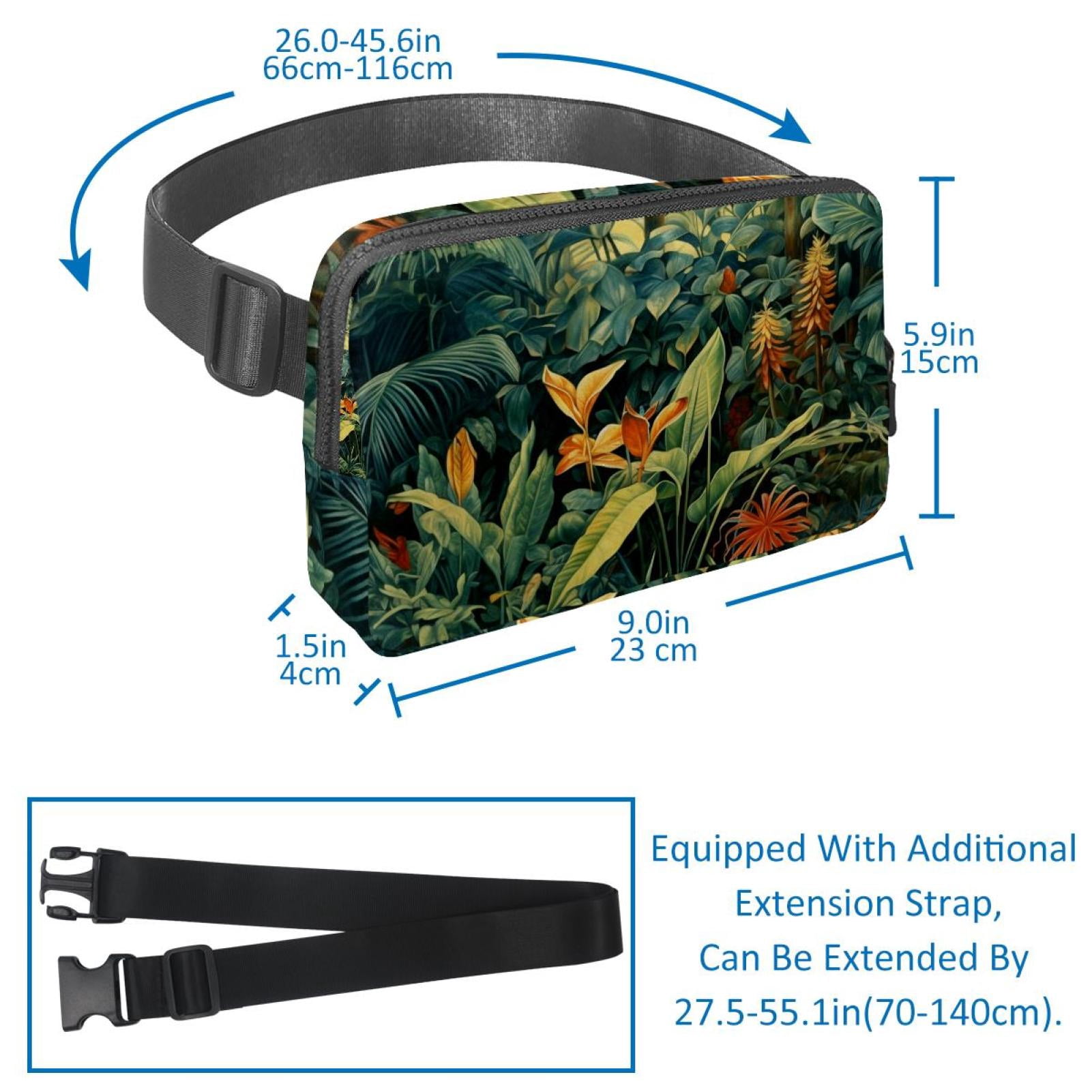 Tropical plants Lightweight Adjustable Fanny Bag Running Belt Waist Pack with Extension Strap Unisex