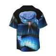 thumbnail image 2 of Sigee Blue Viper Snake Print Men's Shirts Casual Button Down Short Sleeve Summer Beach Shirt Hawaiian Vacation Shirts Tee Shirt-X-Large, 2 of 7