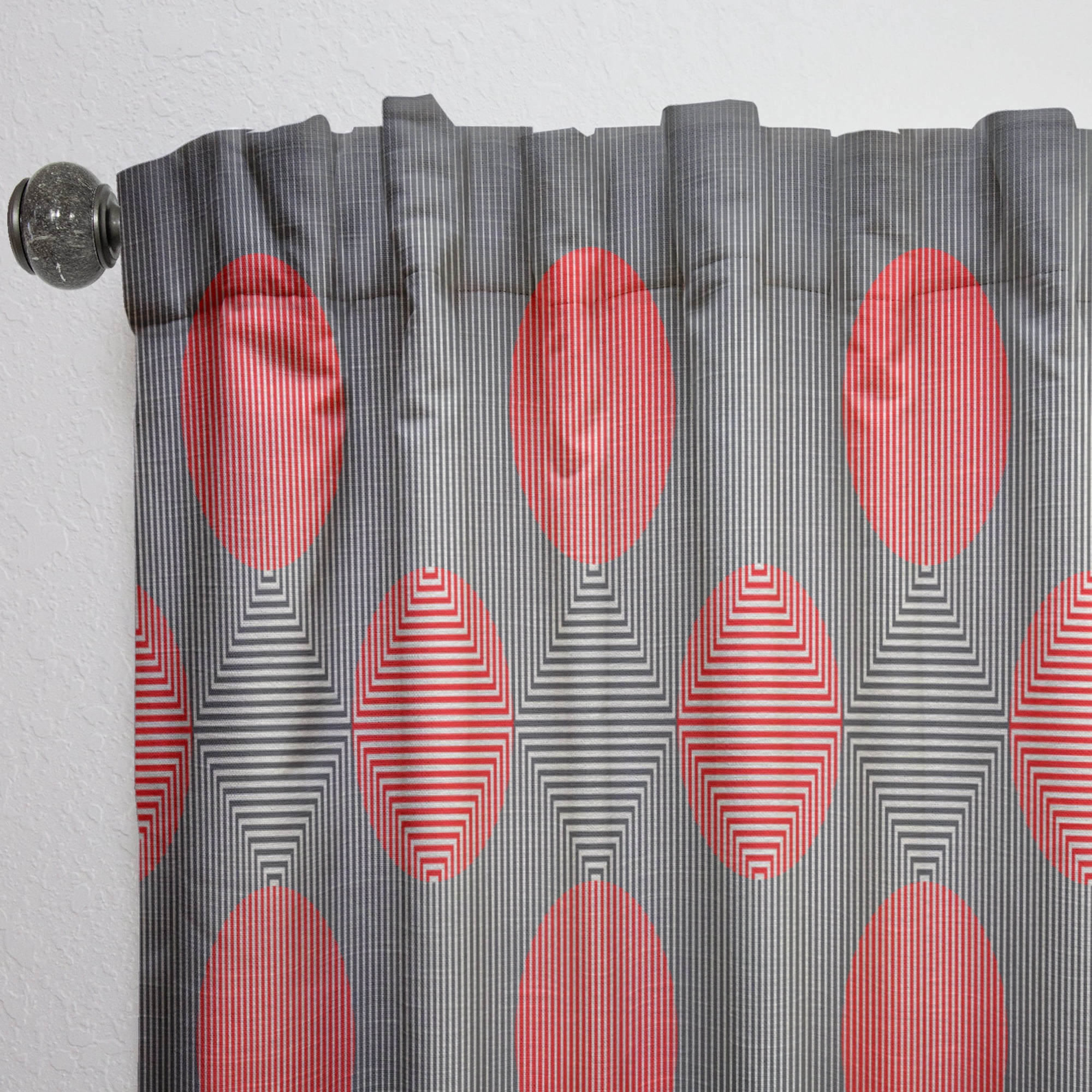 Designart 'Modern Line and Circle Geometric Pattern' Mid-Century Modern Curtain Panel
