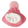 thumbnail image 6 of CYRBOKO Toddler Girl's Hat Scarf and Gloves, Thermal Three Pieces Winter Beanies with Pom Kids Accessories Sets Pink Size 3-10 T, 6 of 9