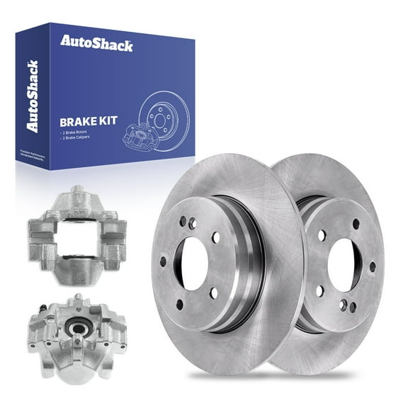 AutoShack 11.41" (289.7 mm) Rear Solid Brake Rotors   Calipers | Replacement for 2006-2009 Mercedes-Benz CLK350 2003-2007 Mercedes-Benz C230 | 4-PC Brake Kit