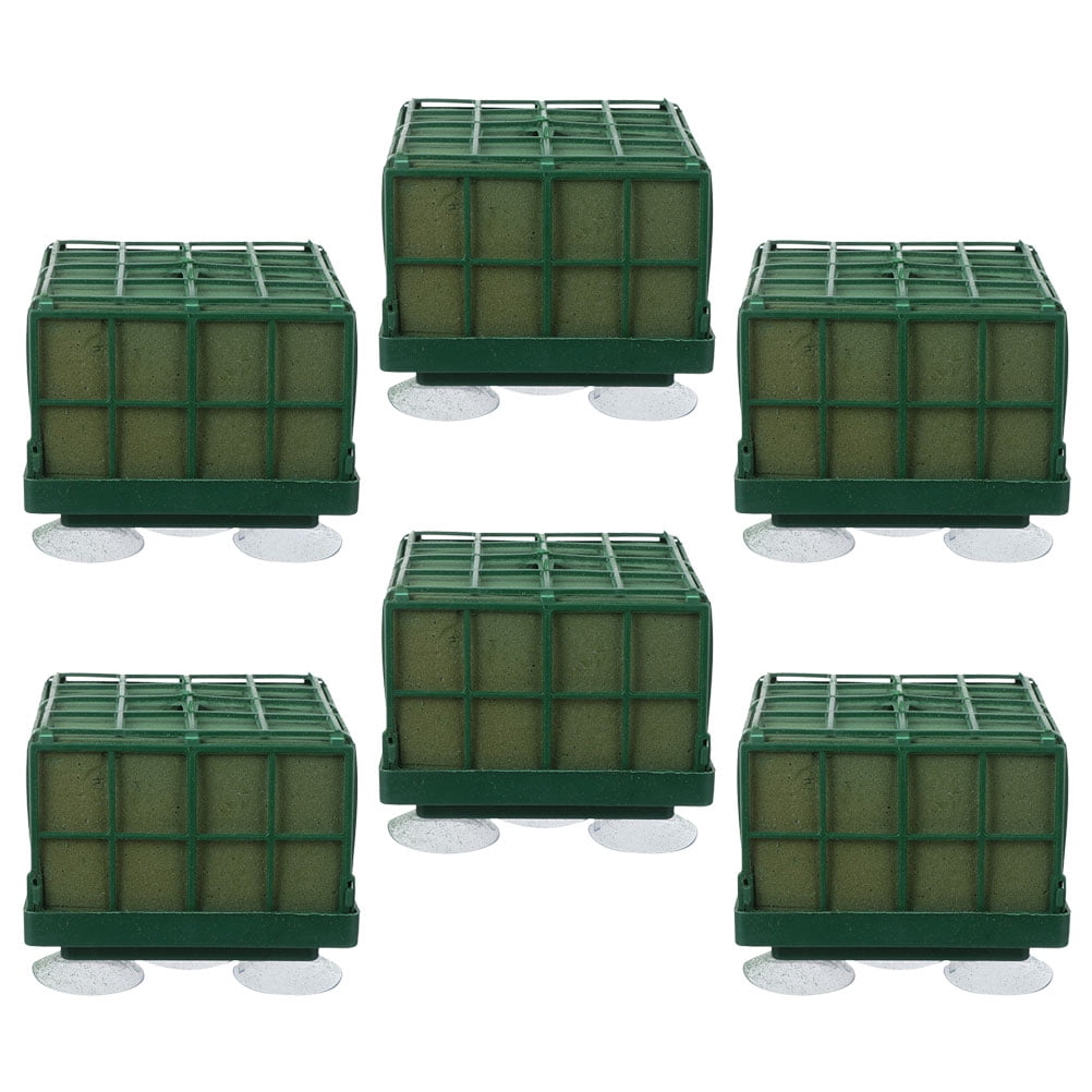 Phenofice Floral Arranging Supplies Green Plastic for Women Anniversary 6Pcs 4.3x4.3x3.5in