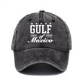 thumbnail image 2 of XIAOCHA Gulf Of Mexico Letter Baseball Cap for Men Adjustable Hat Band Hiking Daily Dad Hat,Black, 2 of 3