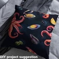 thumbnail image 2 of Homewish Sealife Octopus Fabric by the Yard 2 Yard,Ocean Animal Room Decor Fabric by the Yard,Orange Black Fabric for Sewing For Boys Kids,Super Cozy Room Decor, 2 of 6