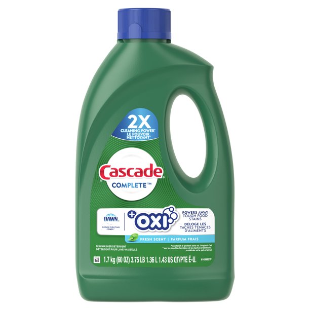Cascade Complete Gel + Oxi, Dishwasher Detergent, 60 fl oz Walmart