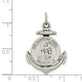 thumbnail image 3 of FB Jewels Sterling Silver Antiqued Guardian Angel on Anchor Medal Pendant, 3 of 4