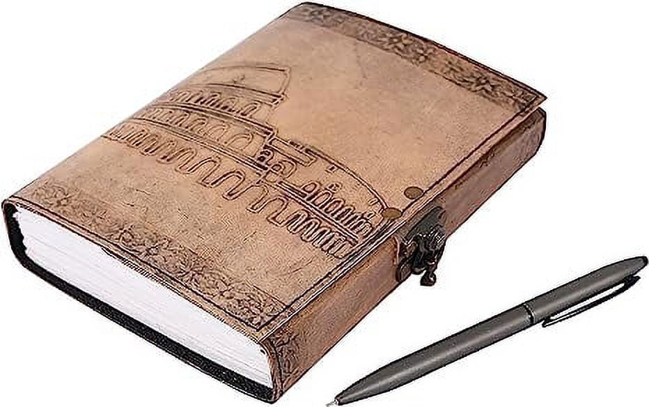 OVERDOSE Colosseum Vintage Leather Journal - Handmade Journal For Students, Office Bound Leather Journal for men & women | Sketchbook | Notebook Diary - 5 x 7 inches | 12 x 17 cm | A6