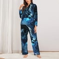 thumbnail image 2 of Fotbe Celestial Ram Night Sky Pattern Long Sleeve Pajama Set for Women,Sleepwear Set,2-piece Loungewear Set,Soft PJs Comfy Nightwear with Pockets -Large, 2 of 7