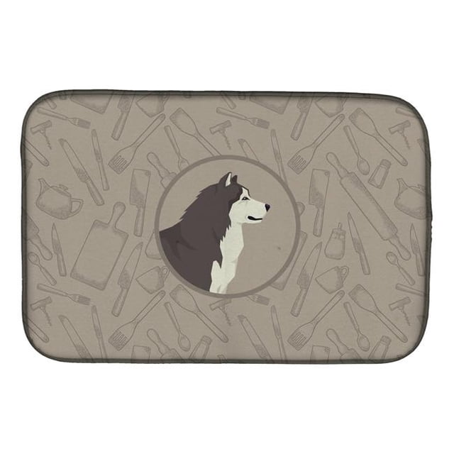 Carolines Treasures CK2160DDM Alaskan Malamute in the Kitchen Dish Drying Mat