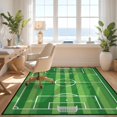 thumbnail image 3 of Design&I 8'x10' Washable Area Rug Soccer Football Field Stripes Stadium Markings Ground Motif Door for Dining Room, Large Office, Lounge, Snag-Free, 3 of 7