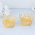 thumbnail image 2 of 60pcs Cupcake Wrappers Cake Wrappers Hollow out Pattern High Temperature Resistance for Cake (Golden), 2 of 8