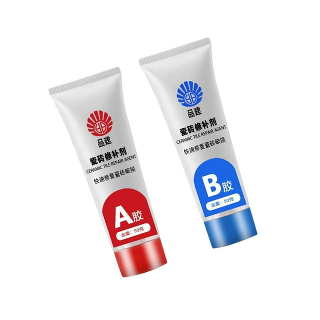 serony 2x Agent de Réparation de Carreaux Pâte de Réparation en Céramique pour Trou de Fixation pour Douche Cuisine Blanc