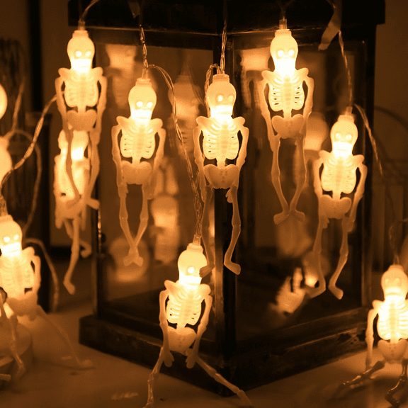 Halloween String Lights,Skeleton Hand String Lights Battery Operated, Halloween Lights Indoor & Outdoor for Cosplay Party Halloween Decor Home - Skull Rack