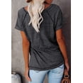 thumbnail image 3 of Sherrylily Women Short Sleeve Crewneck T Shirts Side Split Tees Casual Loose Fit Tops S-2XL, 3 of 4