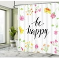 thumbnail image 4 of Ambesonne Saying Shower Curtain, Be Happy Wildflowers, 69"Wx75"L, Multicolor, 4 of 4