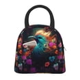 thumbnail image 1 of Gaeub Colorful Flower Bird Lunch Bag Water-Resistant, Leakproof, Durable, with Spacious Main Compartment and Front Pocket, for School, Work, Picnic, Outdoor Use-One Size, 1 of 6