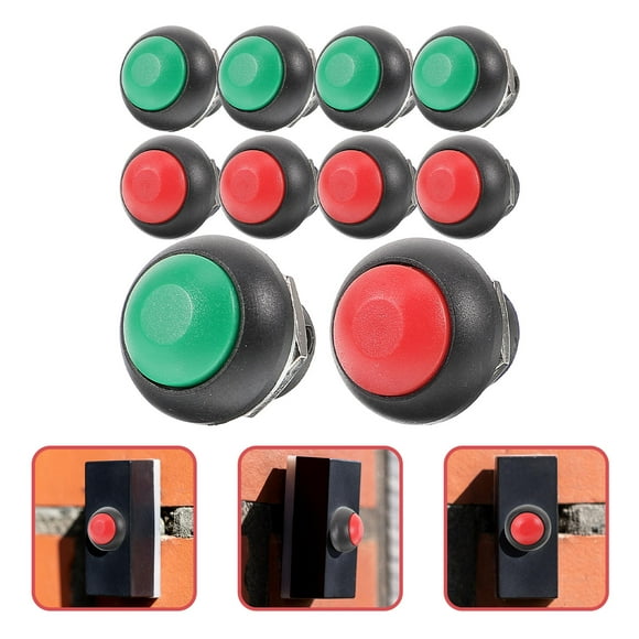 OULII 10Pcs Doorbell Button Home Use Self Resetting Light Doorbell Button Metal