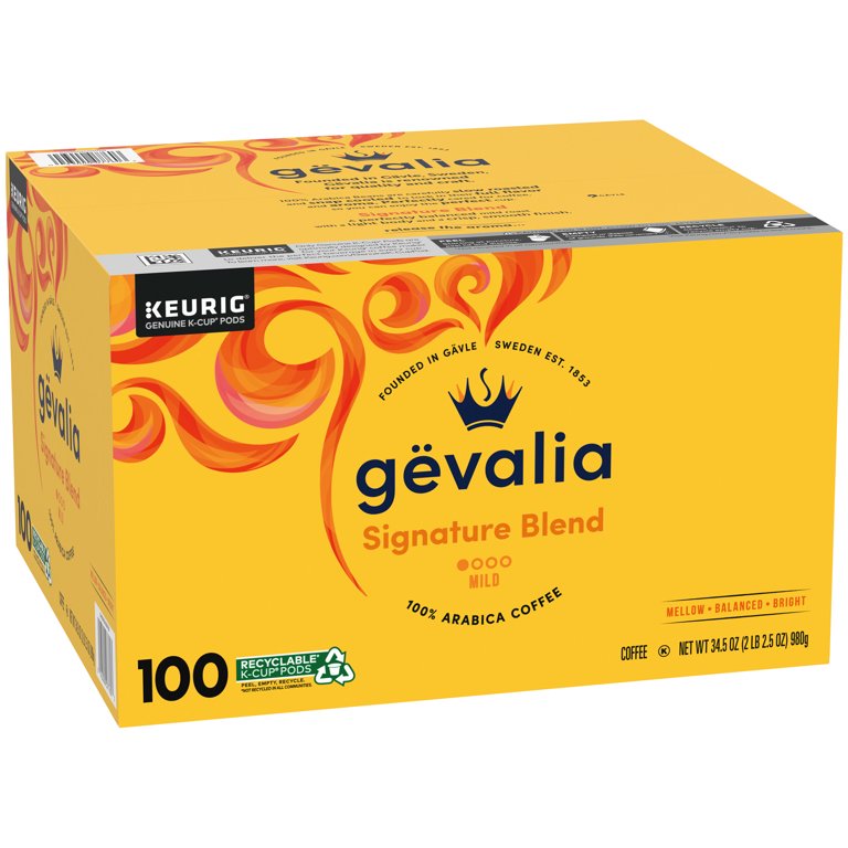  Gevalia Signature Blend Mild Roast K-Cup Coffee Pods (100 Pods)  : Grocery & Gourmet Food