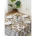 thumbnail image 3 of Brown Pine Leaves Suqare Tablecloth - 54 x 54 Inch, Abstract Art Geometric Gray Plaid Waterproof & StainResistant Tablecloth, Washable Oil-proof Table Cover for Dining/Party/Wedding/Camping/Buffet, 3 of 9